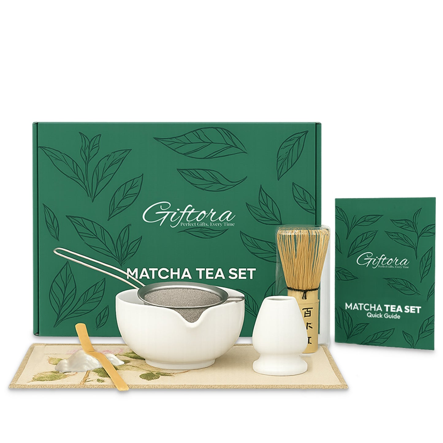 Matcha Whisk Set – 7-Piece White Matcha Kit