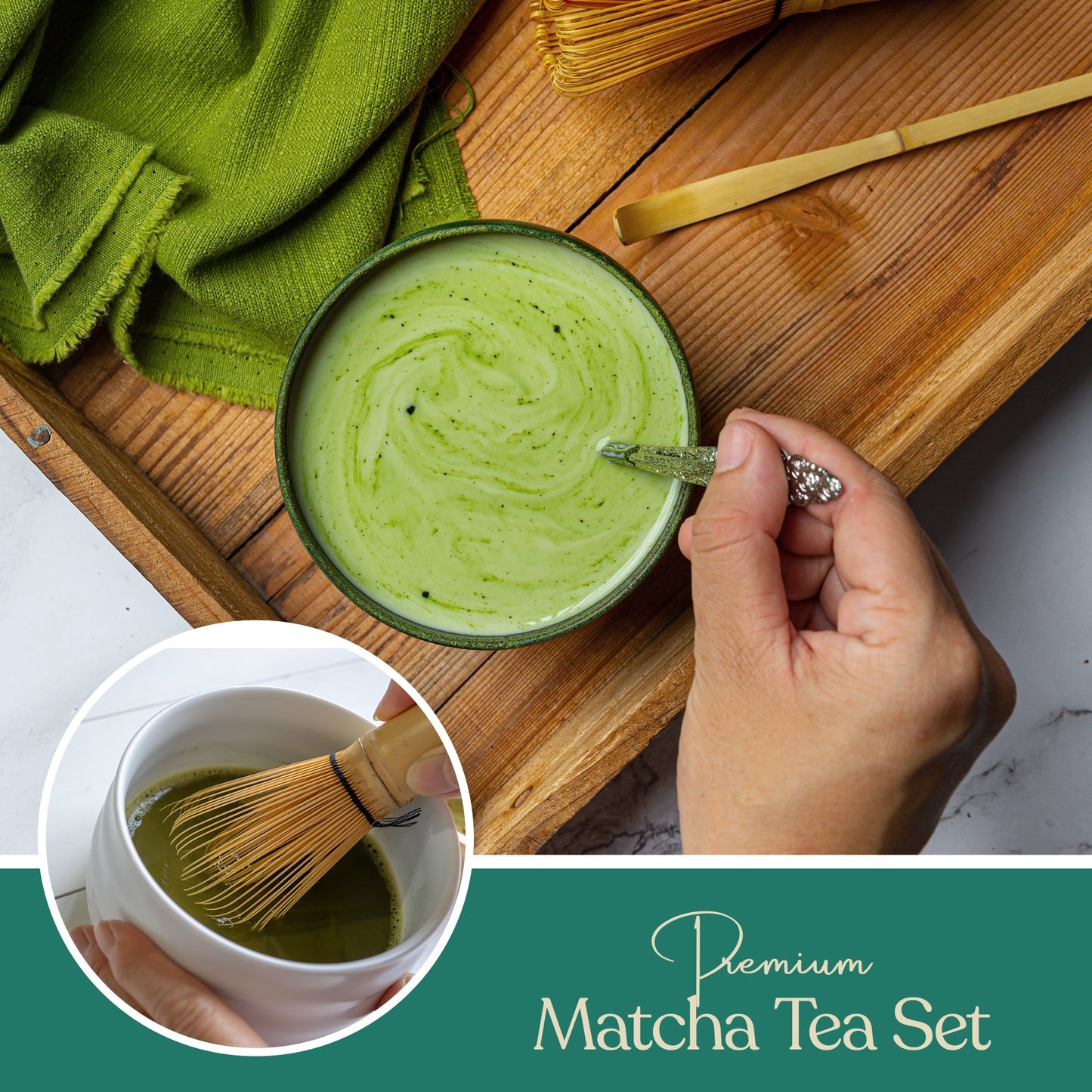 Matcha Whisk Set – 7-Piece White Matcha Kit