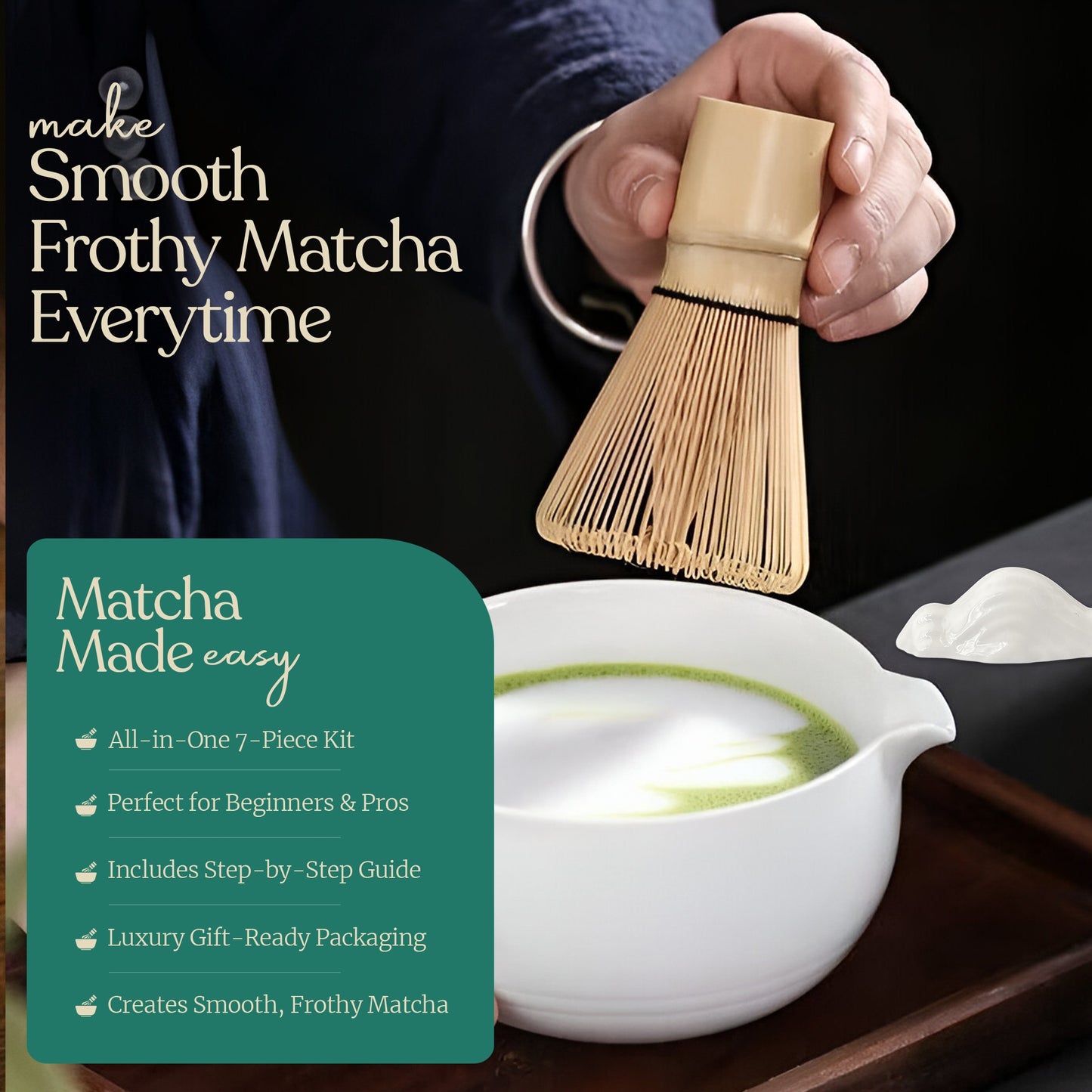 Matcha Whisk Set – 7-Piece White Matcha Kit
