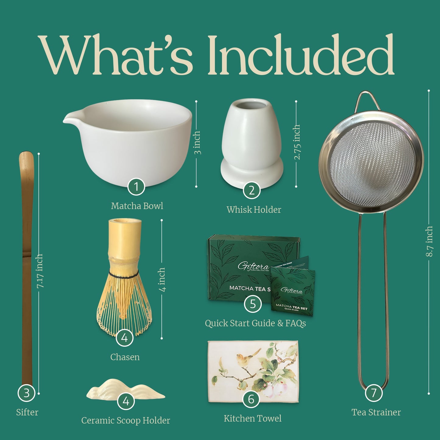 Matcha Whisk Set – 7-Piece White Matcha Kit