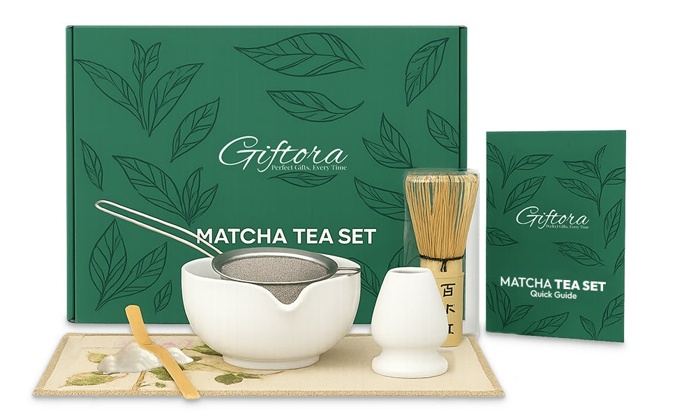Matcha Whisk Set – 7-Piece White Matcha Kit