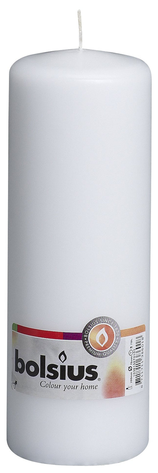 Bolsius Outdoor/Indoor Pillar Candle 200x70mm - White