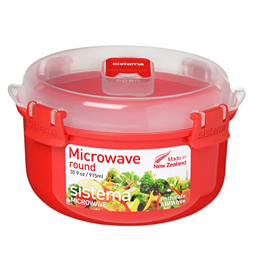 Sistema Microwave Collection Noodle Bowl 31.7oz, Red 1109ZS, 4 Cup,