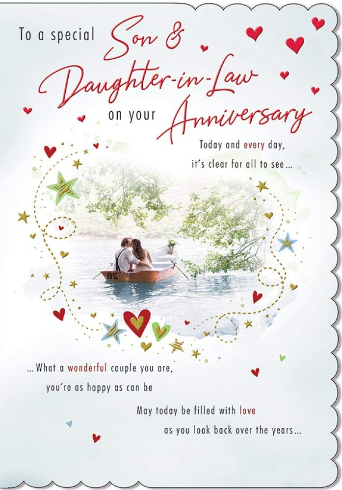 Piccadilly Greetings Traditional Annivesary Card Son & Daughter in Law - 9 x 6 inches -