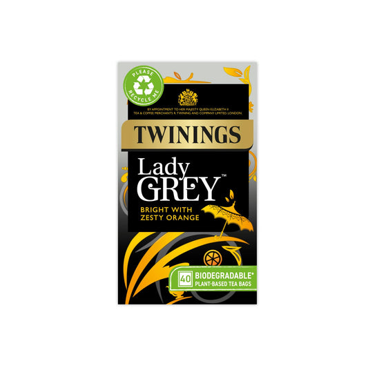 Twinings Lady Grey Tea | Bright & Refreshing Black Tea with Zesty Orange | 40 Biodegradable Tea Bags