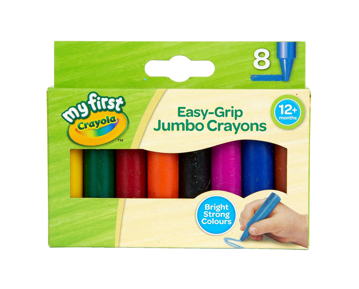 CRAYOLA MyFirst Jumbo Crayons - Assorted Colours (Pack of 8) | Easy-Grip Colouring Crayons Perfect for Toddlers Hands | Ideal for Kids Aged 12+ Months