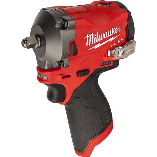 Milwaukee M12 FIW38-0 4933464612 Impact Wrench, 12V Li-Ion, 3/8, Square – M12FIW38-0, 12 V, Black/Red