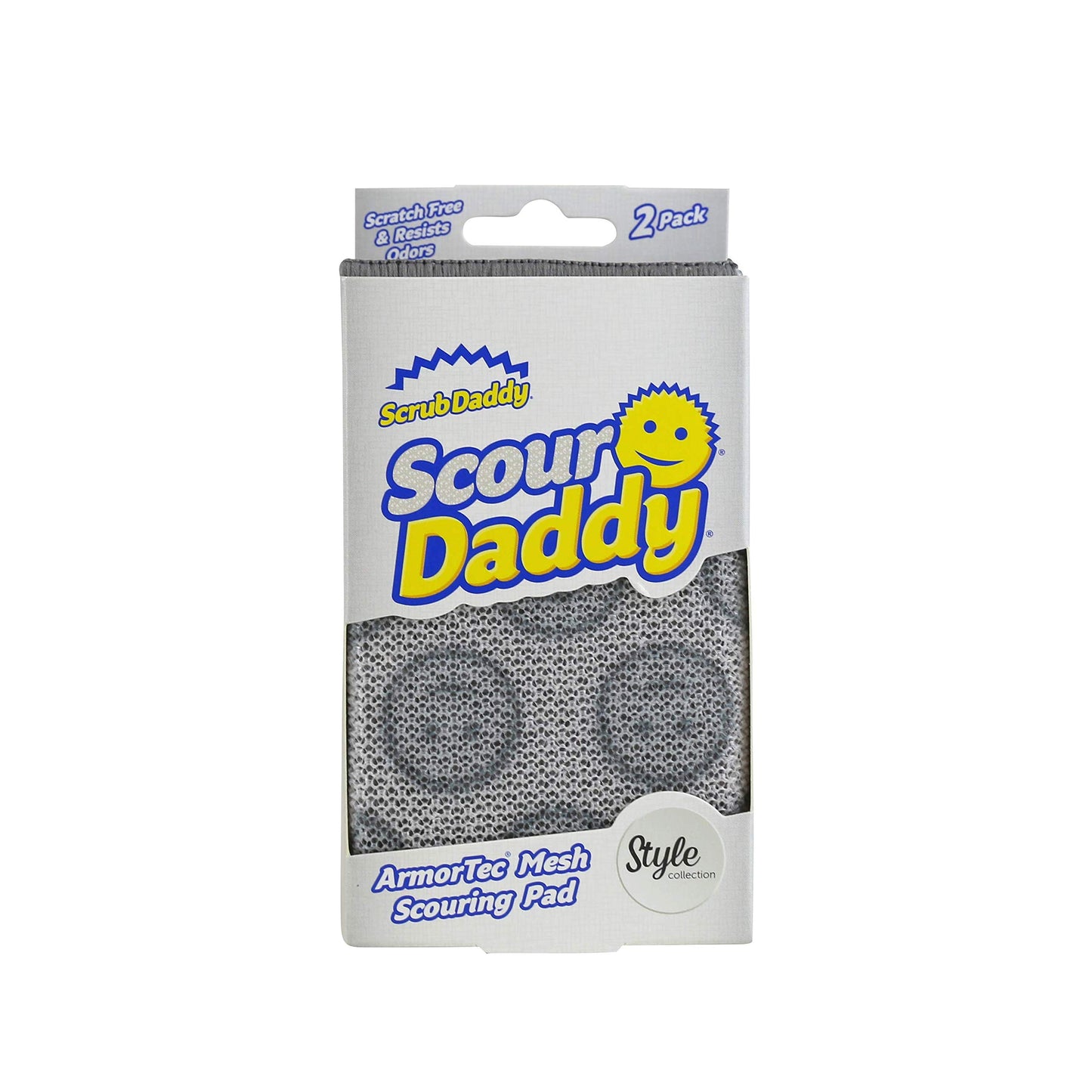 Scrub Daddy Scour Daddy Style, Scourers Non Scratch Scrubbing Sponge, Scouring Pads, Kitchen Sponges for Dishes, Dishwashing Pan Scrubber, Cleaning Supplies, Dish Sponges for Washing up, Pack of 2