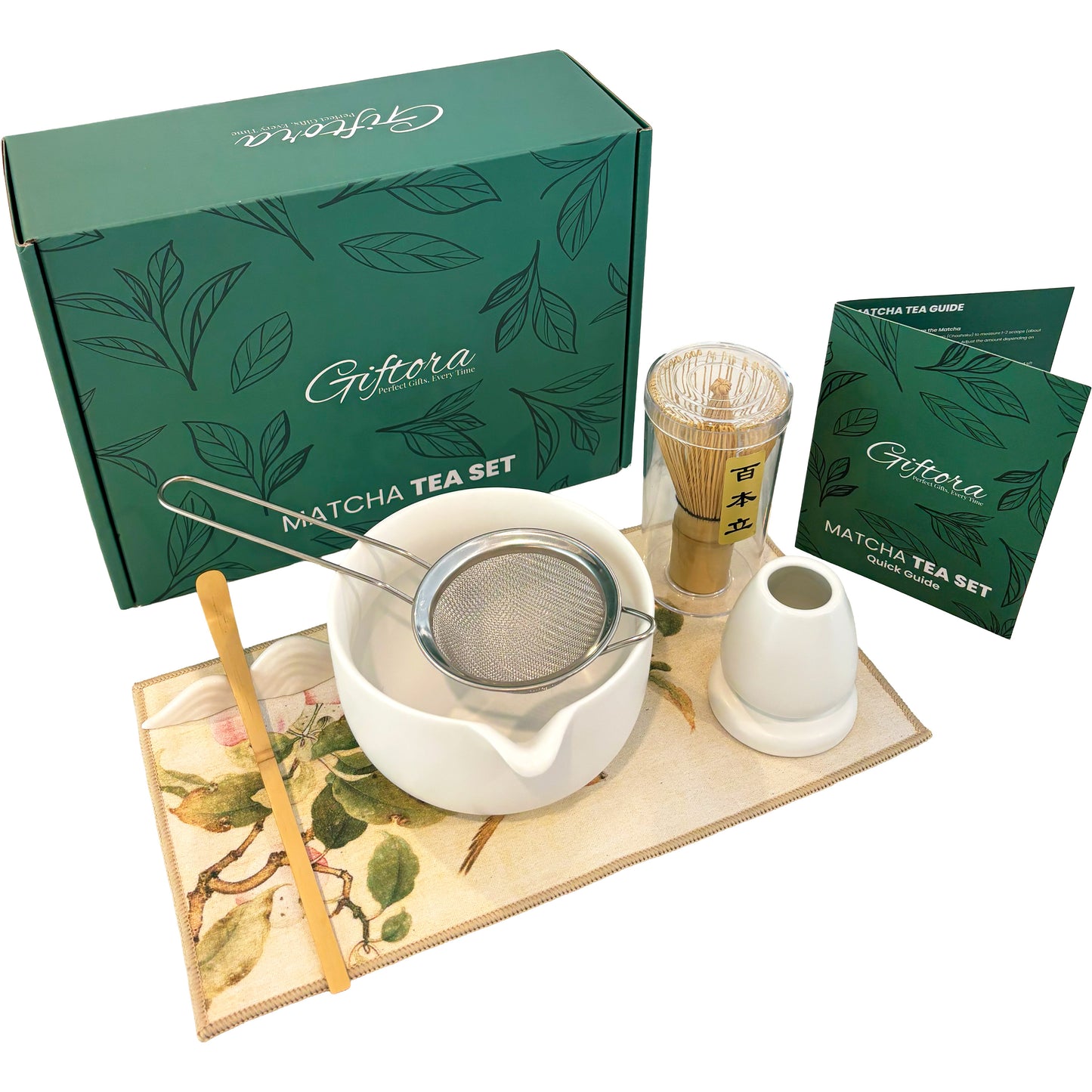 Matcha Whisk Set – 7-Piece White Matcha Kit